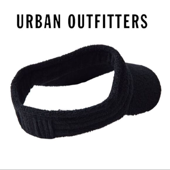 NEW Urban Outfitters UO Black Terrycloth Visor - Picture 3 of 3